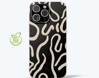 Biodegradable Phone Case For iPhone & Samsung Series, Abstract Minimal Line Art, Eco Friendly Phone Cover