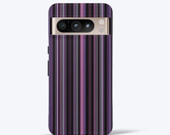 Purple Striped Phone Case for Google Pixel Series, Tough Phone Case, Aesthetic Vertical Lines
