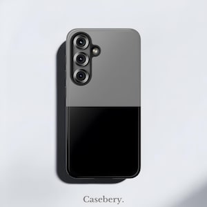 Zwart en crèmekleurig esthetisch telefoonhoesje voor Samsung S25, S24, S23, S22, S21, S20, S10, Ultra, Plus, FE, stevig beschermend hoesje, trendy ontwerp
