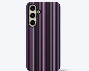 Purple Striped Phone Case for Samsung Series, Tough Phone Case, Aesthetic Vertical Lines