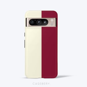 Elegante burgundfarbene Handyhülle für Google Pixel 5, 6, 7, 8, 9, Pro, Pro XL, 5G, ästhetische, robuste Schutzhülle, trendiges Design