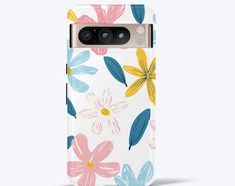 Trendigt mobilskal med söta blommor designat för Google Pixel XL, 2, 3, 4, 5, 6, 7, 8, 9, modernt och tufft skal | Alla modeller