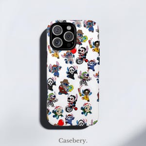 Coque de portable sur le thème de Stitch conçue pour iPhone 8, X, 11, 12, 13, 14, 15, 16, drôle de coque | Tous les modèles