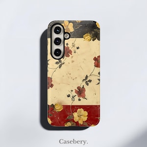 Vintage Blumen Handyhülle entworfen für Samsung S24, S23, S22, S21, S20, S10 verstreut Tough Case | Alle Modelle