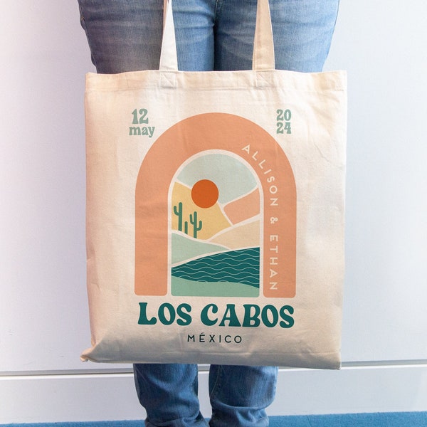 Custom Welcome Tote Bag | Los Cabos, Mexico Welcome Tote | Party Favors | Fun Bachelorette Party Gifts | Destination Wedding Welcome Bags