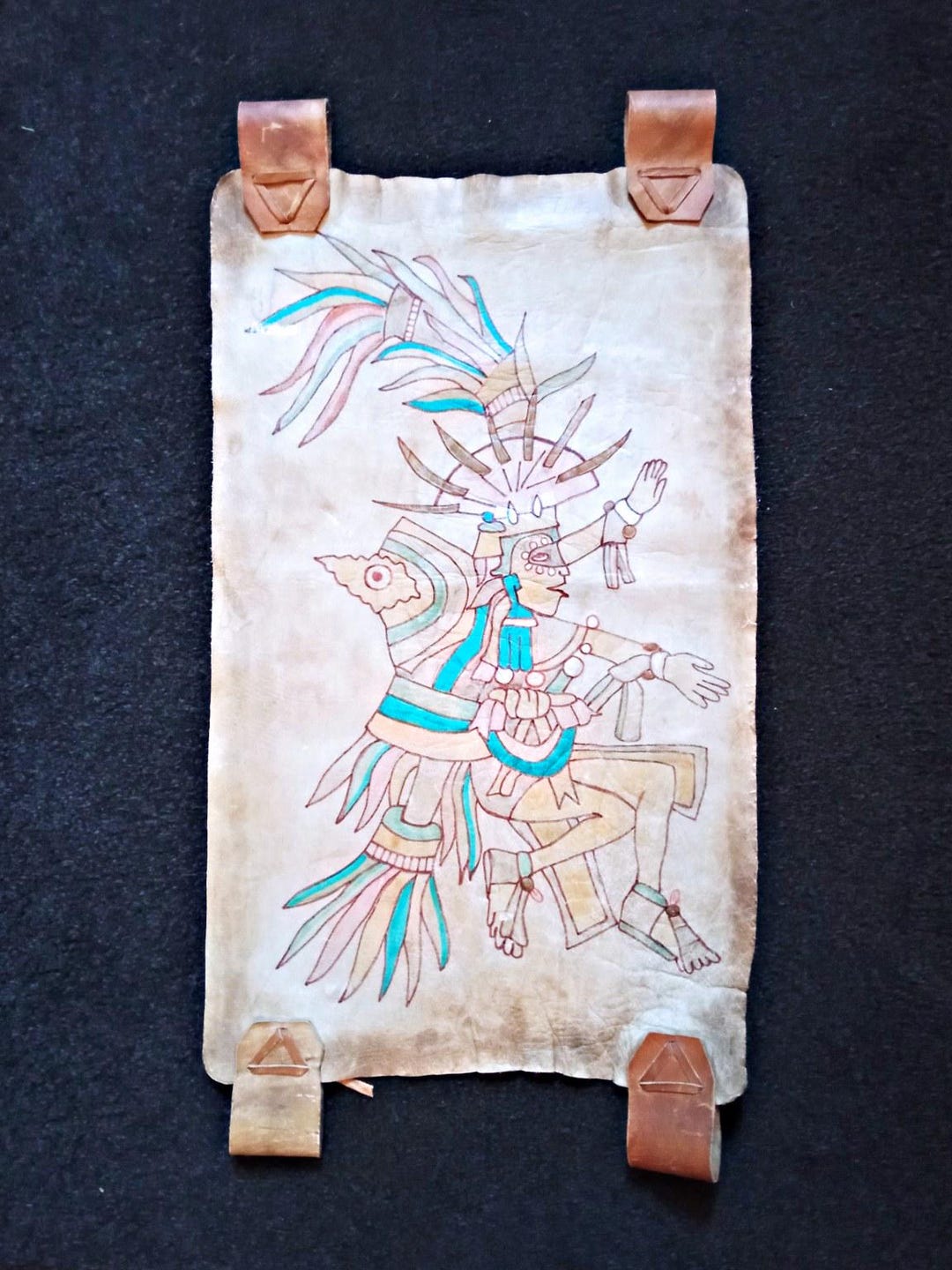AZTECA DRAWINGS on Natural Leather - Etsy