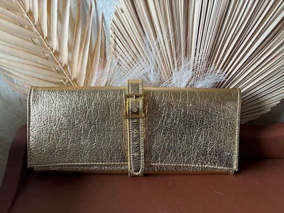 Vintage Travel Clutch Gold Clutch St. Thomas Talon Zipper Clutch Foldable Clutch Etsy Ireland