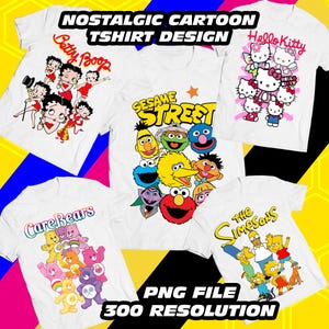 Retro Cartoon PNG Bundle, Cartoon Design PNG, 80er & 90er Jahre Cartoon SVG, Zeichentrickfiguren PNG, Digitale Dateien