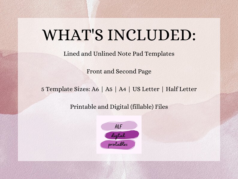 Fillable Note Pad Note Pad | Digital | Fillable | Printable | Lined and Unlined Included ...
