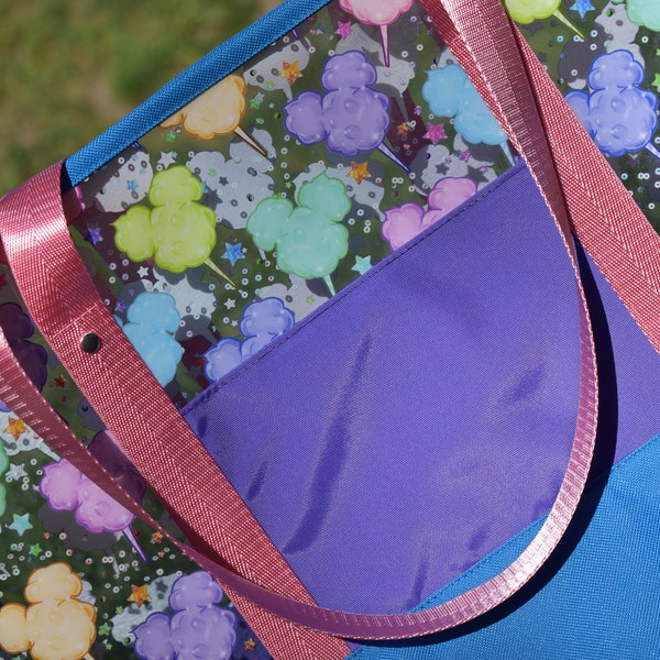 Mickey Cotton Candy Pool Bag, Clear vinyl pool bag, Mickey Beach Tote, Canvas Beach Bag, Pool Bag, Clear Vinyl Beach Bag