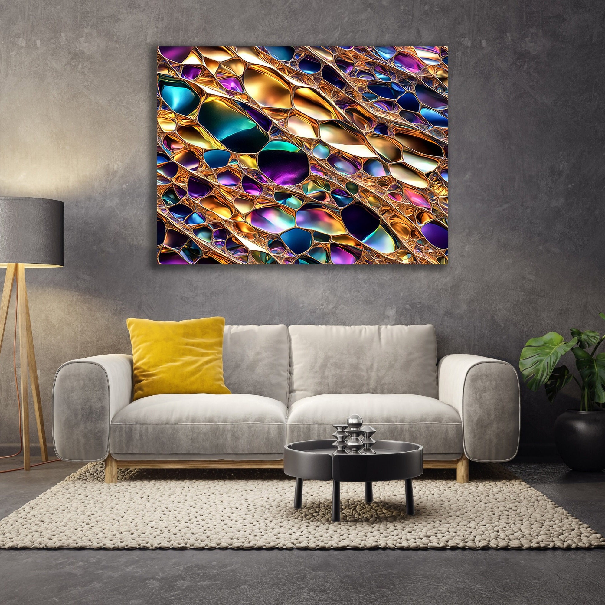 Luxury Gold Agate Marble Crystal Artwork, Acrylic Print Wall Art, Ultra