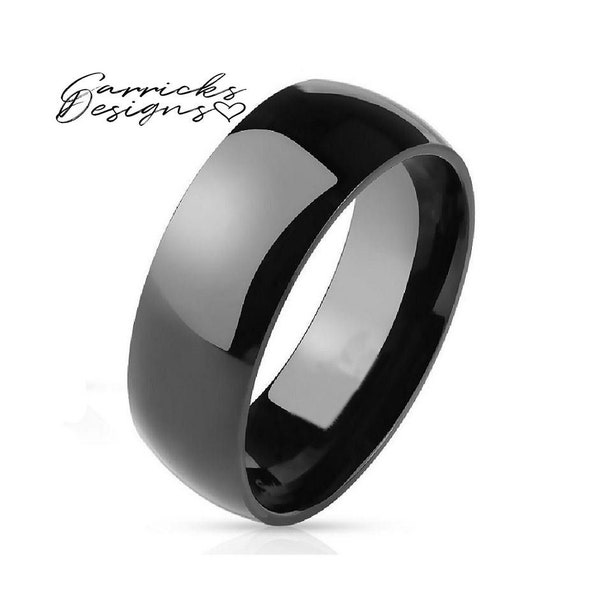 8mm Men's Black Wedding Ring or Promise Ring - Promise Ring Guys - Wedding Ring Guys