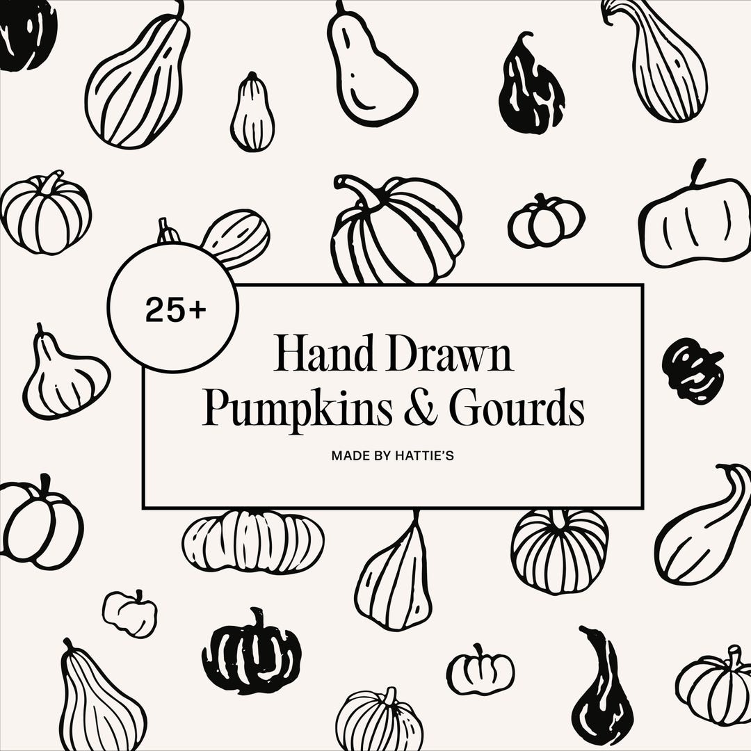 25+ Hand Drawn Pumpkins and Gourds | Holiday, Autumn, Fall ...