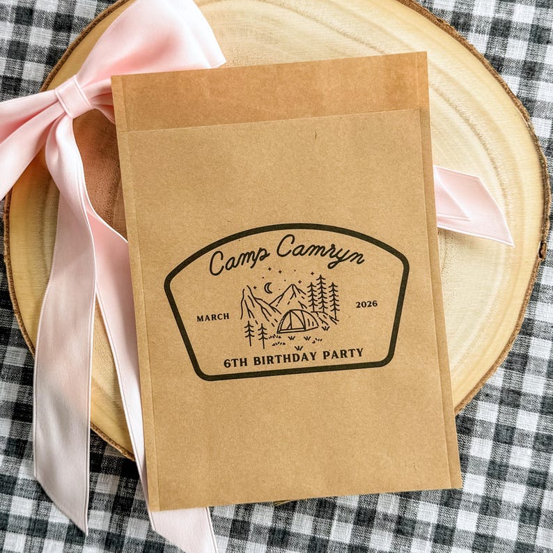 Party Favor Bag For Smores Camping Birthday Theme