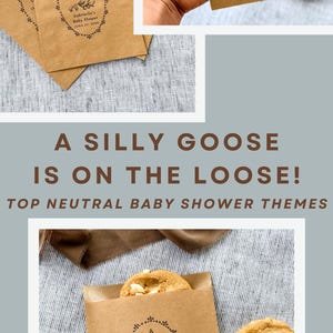 Bolsa de regalo personalizada a granel para baby shower con chispas de Silly Goose Is Almost Loose, regalo para invitados, bolsa de regalo para baby shower, bolsa de regalo personalizada para baby shower de pareja imagen 14