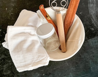 Sourdough Bread Making Kit Sourdough Starter Kit for Bakers Handmade Baking Gifts Artisan Banneton Bread Proofing Basket Beginner Starter