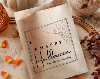 Spooky Halloween Party Favor Vintage Spider Web Theme Decor Costume Party Personalized Treat Bag Bulk Trick Or Treat Business Event Idea