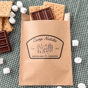 Camp Bachelorette Party Favor Bag Personalized Camp Theme Hen Party Treat Bag Camp Bride Favor Bag For Smores And Bonfires And Friends Party