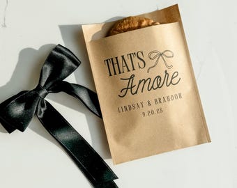 That's Amore Wedding Thank You Gift Idea For Wedding Guest Memo Bag Custom Treat Bag For Wedding Guest Gift Personalized For Wedding Cookie