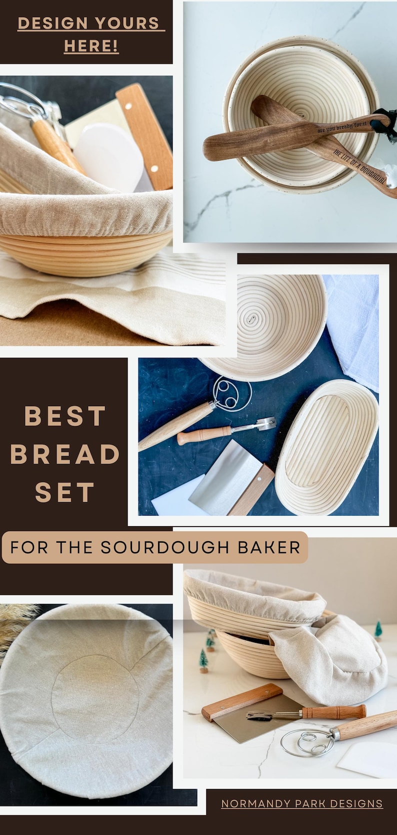 Sourdough Starter Set for Baker Housewarming Gift Home Baker Gift Idea for Her Sourdough Basket for Bread Baking Kit Newlywed Keepsake Gift image 19