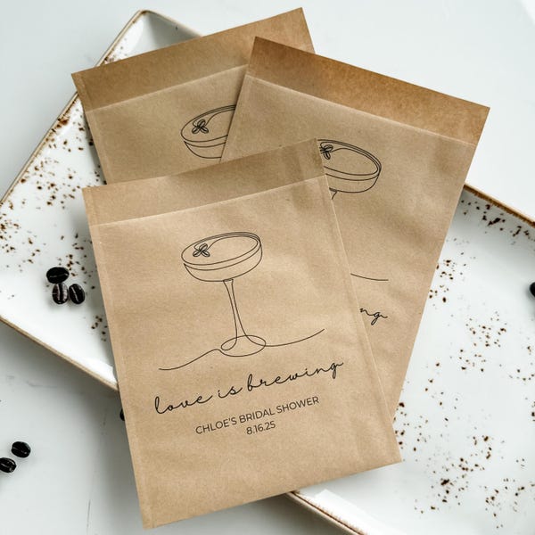 Love Is Brewing Bruids douche gunst koffie thema bruiloft douche traktatie tassen voor feest gunst voor verloving partij decor idee voor bruid label