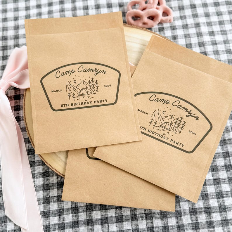 Personalized Camp Theme Birthday Party Favor