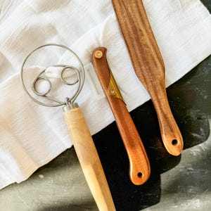 High Quality Dough Whisk Stainless Steel Whisk With Wooden Handle For Bread Making Baking Tool Perfect Gift For Bakers Chefs Kitchen Utensil Durable Construction Professional Quality Baking Tool Essential For Mixing Dough