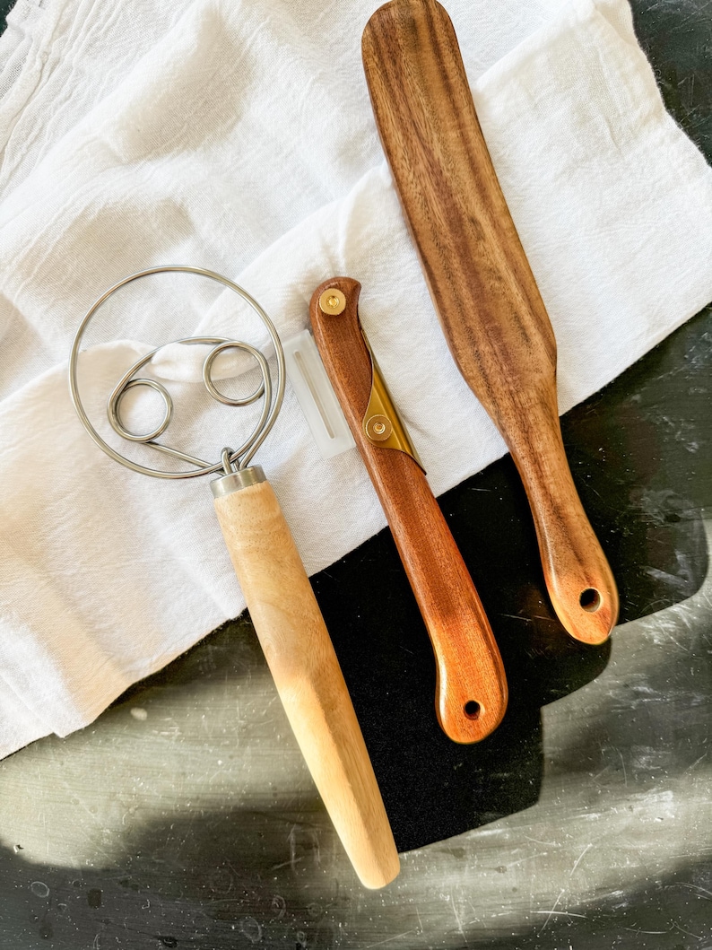 High Quality Dough Whisk Stainless Steel Whisk With Wooden Handle For Bread Making Baking Tool Perfect Gift For Bakers Chefs Kitchen Utensil Durable Construction Professional Quality Baking Tool Essential For Mixing Dough