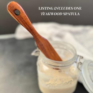 Teakwood Stirring Spatula for Sourdough Starter Bread Gift Mom Wooden ...