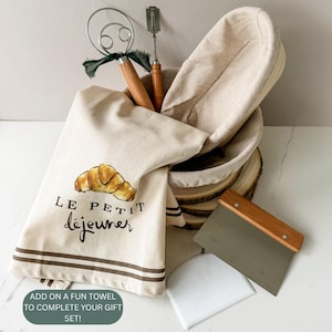 Sourdough Starter Set for Baker Housewarming Gift Home Baker Gift Idea for Her Sourdough Basket for Bread Baking Kit Newlywed Keepsake Gift image 7