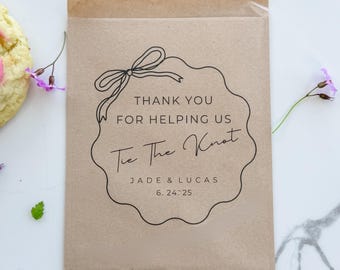 Tie The Knot Custom Wedding Favor Bag For Wedding Reception Favor Treat Bag Wedding Cookie Gift for Wedding Guest Personalized Party Favor