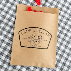Camp Theme Birthday Party Favor Bag