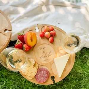 Wine Table Outdoor Wine Glass Holder Personalized Picnic Table
