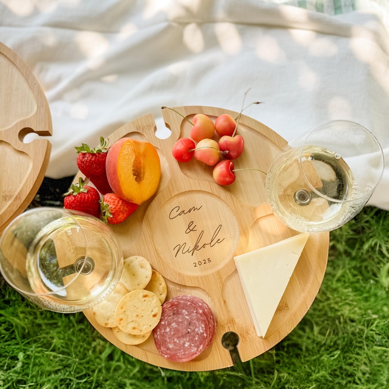 Wine Table Outdoor Wine Glass Holder Personalized Picnic Table