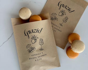 Italian Wedding Favor Personalized Candy Bag For Bridal Shower Thank You Gifts For Wedding Guest Treat Bags Custom Party Favor Mediterranean