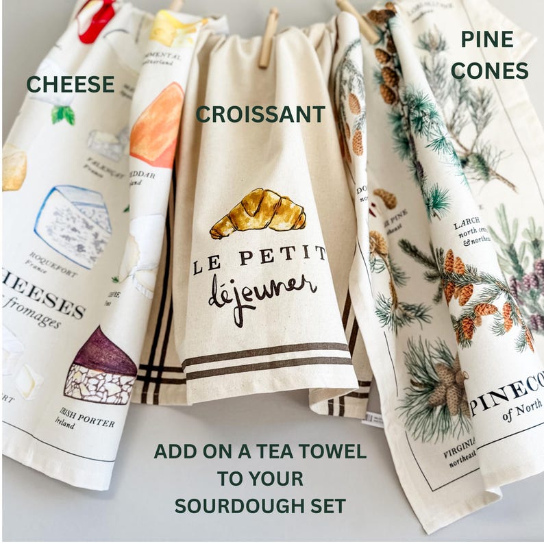Sourdough Starter Set for Baker Housewarming Gift Home Baker Gift Idea for Her Sourdough Basket for Bread Baking Kit Newlywed Keepsake Gift image 8