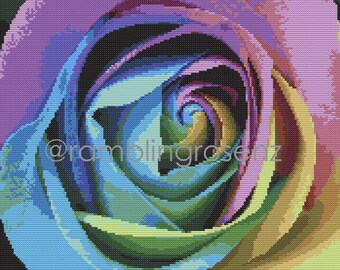 Colourful Rose - Counted Cross Stitch chart