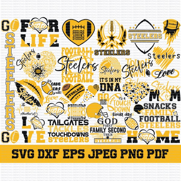 Steelers SVG, Pittsburgh SVG, Steelers Bundle, Equipo, Mamá, Fútbol, Labios, Mascott, Día del Juego, Cricut, En Capas, Imprimible, Descarga Instantánea