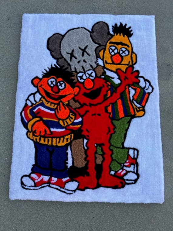 Kaws Sesame Street Rug, Home Rug, Tufted Rug, Home Decor, Rug Art