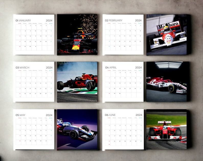F1 2024 Calendar Formula Car Racing 2024 Wall Calendar Speed Etsy Finland