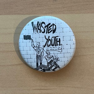 LA&#39;S WASTED YOUTH ushc punk pin badge patch black flag circle one adolescents x agression ill repute the middle class tsol rf7 redd kross
