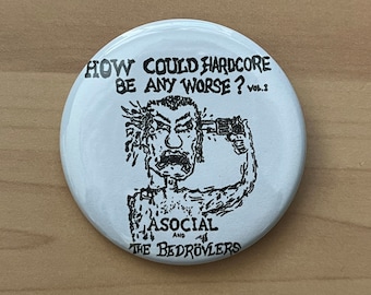 ASOCIAL BEDROVLERS Swedish hardcore punk pin badge patch anti cimex totalitar start framtid crude ss kaaos bombanfall black uniforms avskum