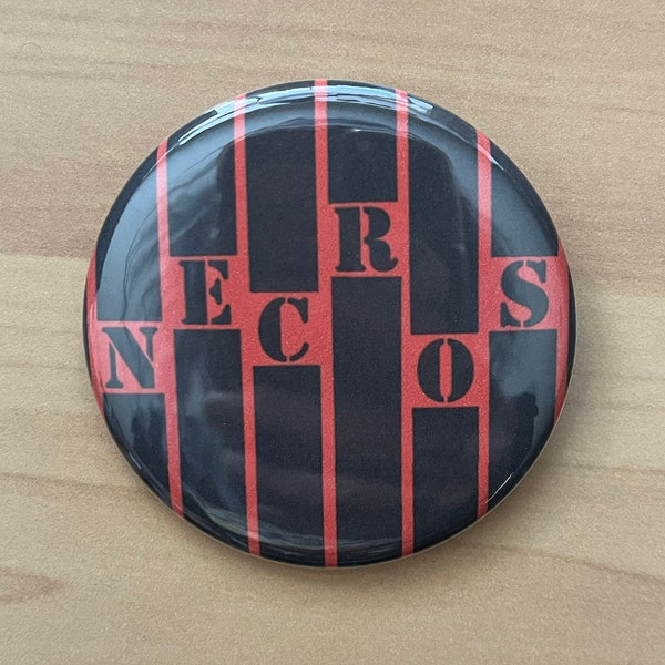 NECROS ushc punk pin button badge negative approach midwest hardcore 80s iq32 die kreuzen black flag misfits minor threat conquest for death