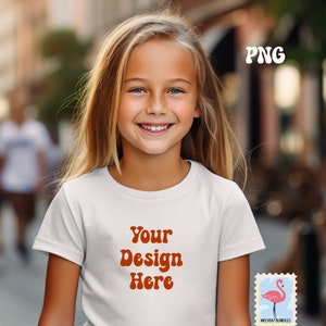 Kids Bella Canvas 3001T White T-Shirt Mockup Kids T-Shirt Mockup Girl TShirt Mockup Kids Outdoor Mockup Toddler Girl