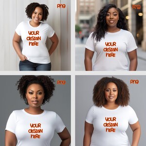 Plus Size Tshirt Mockup Bundle, Mockup Tshirt Bundle, African American Modell,