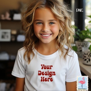 Kids White T-Shirt Mockup Kids T-Shirt Mockup Girl TShirt Mockup Kids Outdoor Mockup Toddler Girl Summer Mockup