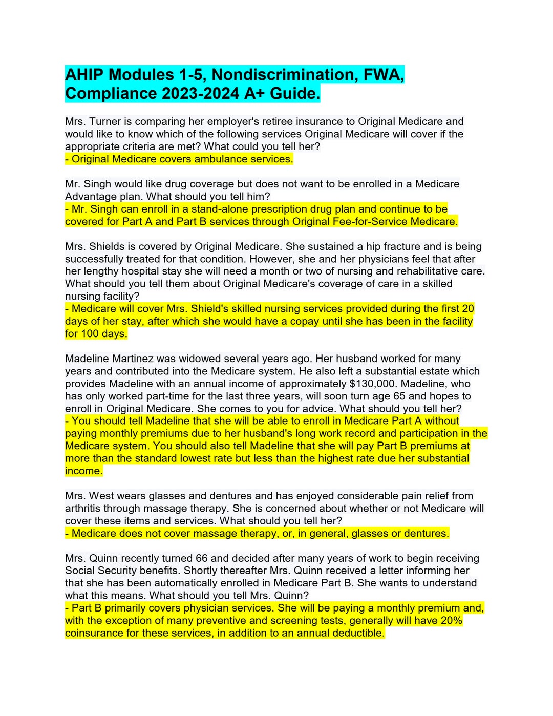 AHIP Modules 15, Nondiscrimination, FWA, Compliance 20232024 A Guide. Etsy