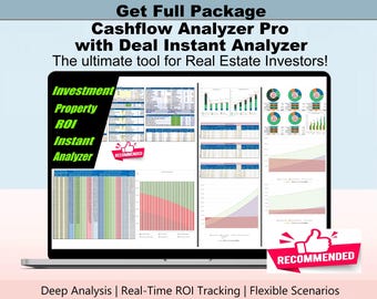 Get Full Package Cashflow Analyzer Pro with Deal Instant Analyzer. The Ultimate tool for Real Estate Investors! Rental Property Calculator.