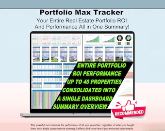 PortfolioMax Tracker - Your Entire Real Estate Portfolio ROI And Performance All in One Summary.