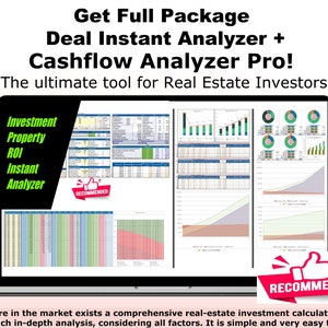 Get Full Package Real Estate Investments Cash flow Analyzer Pro Deal Instant Analyzer Rental Property Real Estate Investment Calculator. image 1